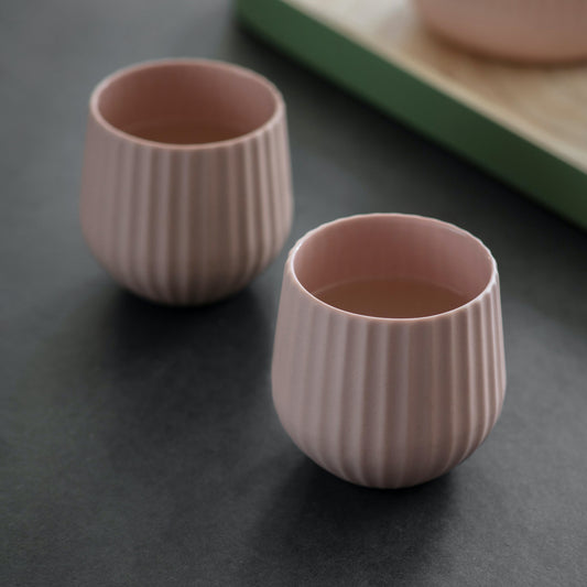 Pair of Ceramic Tumblers in Pink Gin