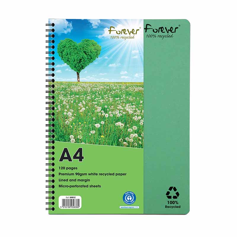 Set of 5 Forever Recycled Paper Notebook A4