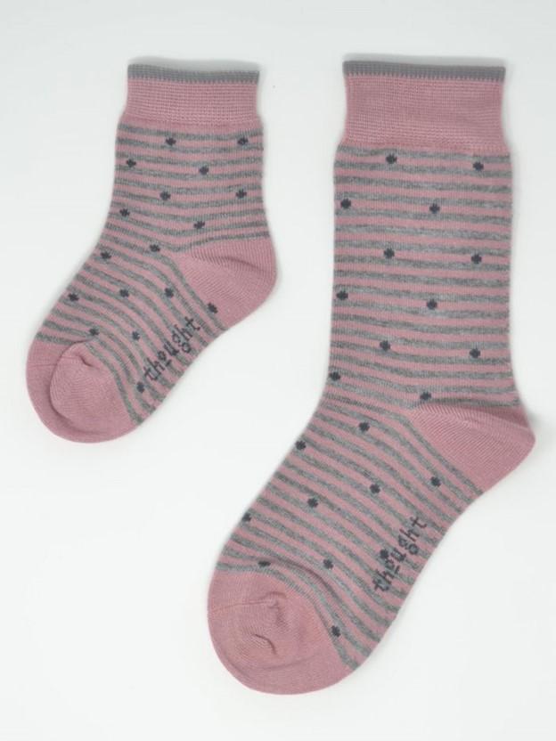 4 Pairs of Bamboo & Organic Cotton Children's Socks Pink