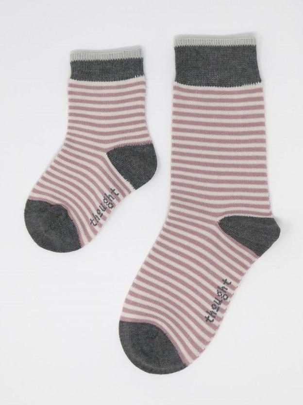 4 Pairs of Bamboo & Organic Cotton Baby Socks Stripes