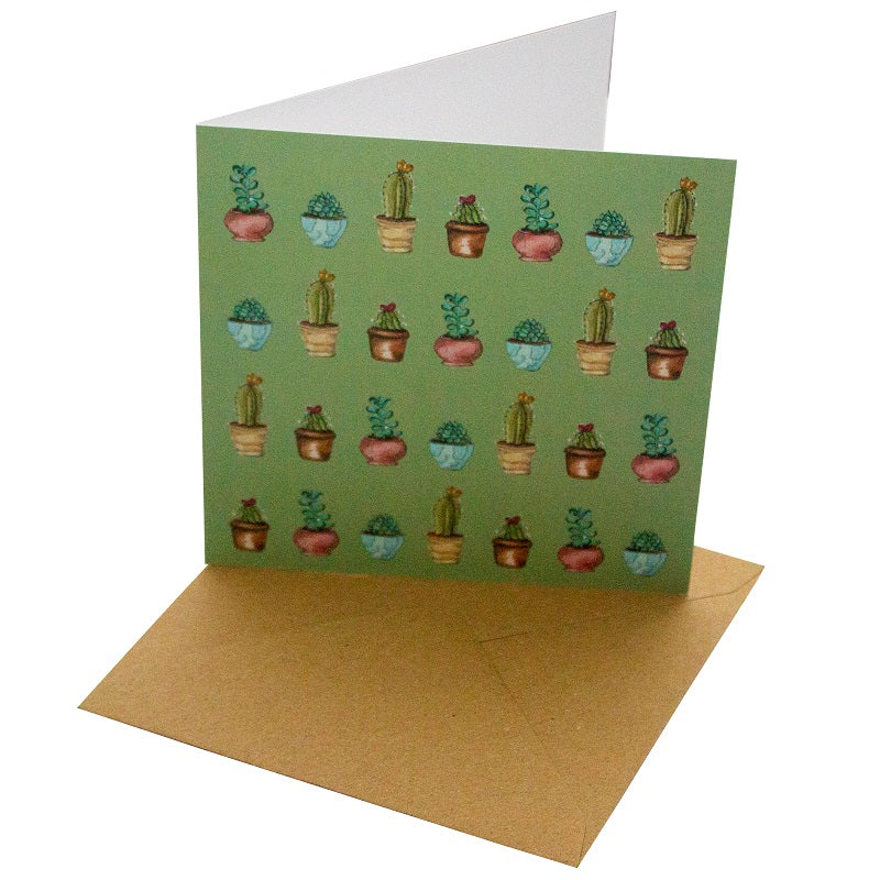 recycled greeting card cactus