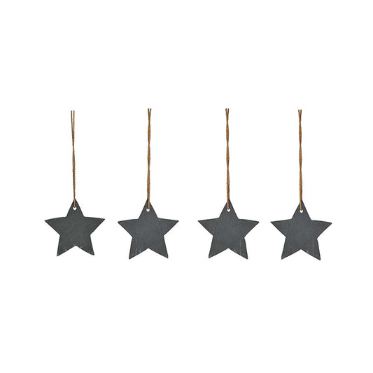Set of 4 Slate Hanging Stars