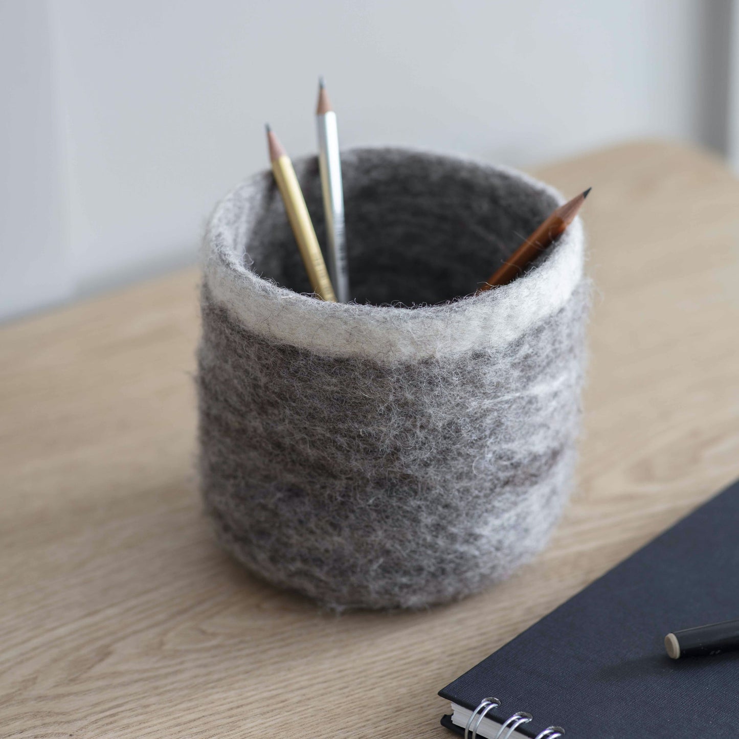 Fair Trade Felt Pen Pot in Natural