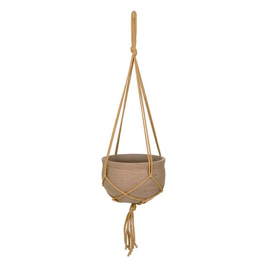 Cement Hanging Plant Pot Brown Stone