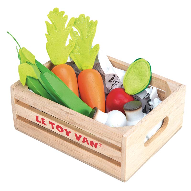 Wooden Toy Market Crate - Vegetables 'Five a Day'