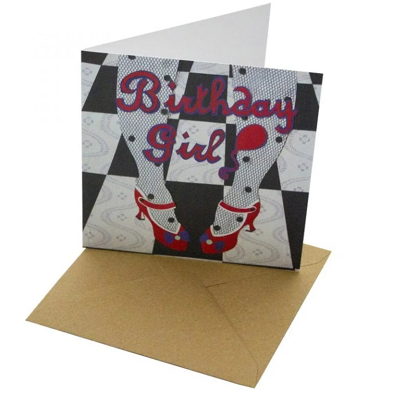 Recycled Paper Greeting Card Birthday Girl
