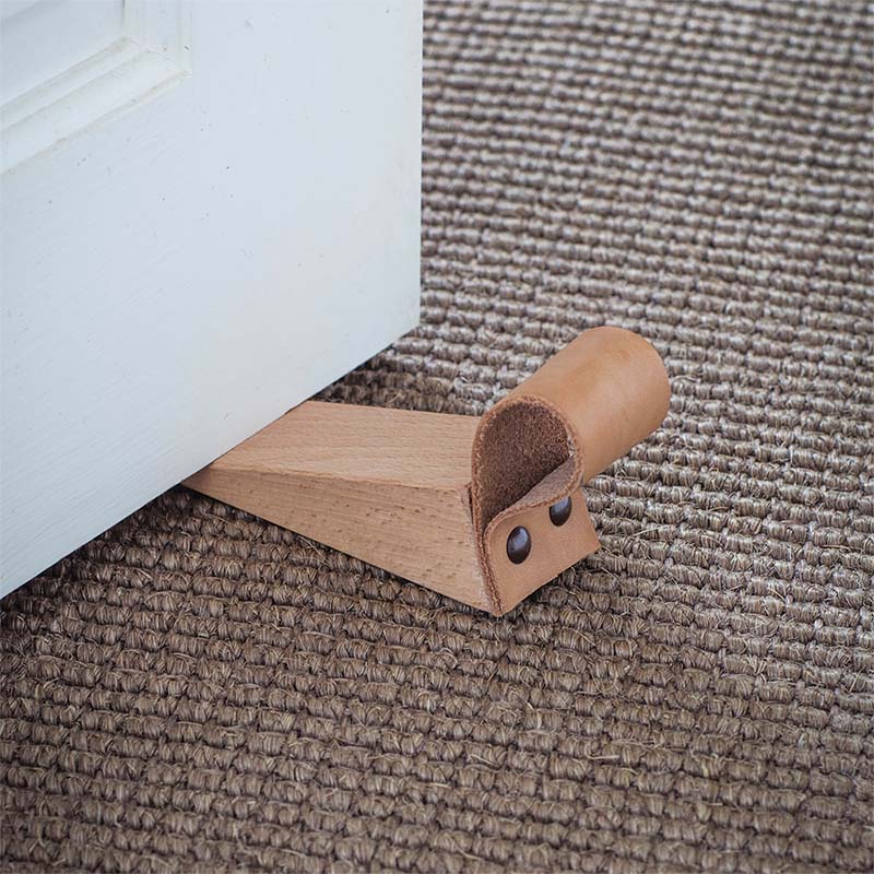 Beech Door Wedge with Leather Strap