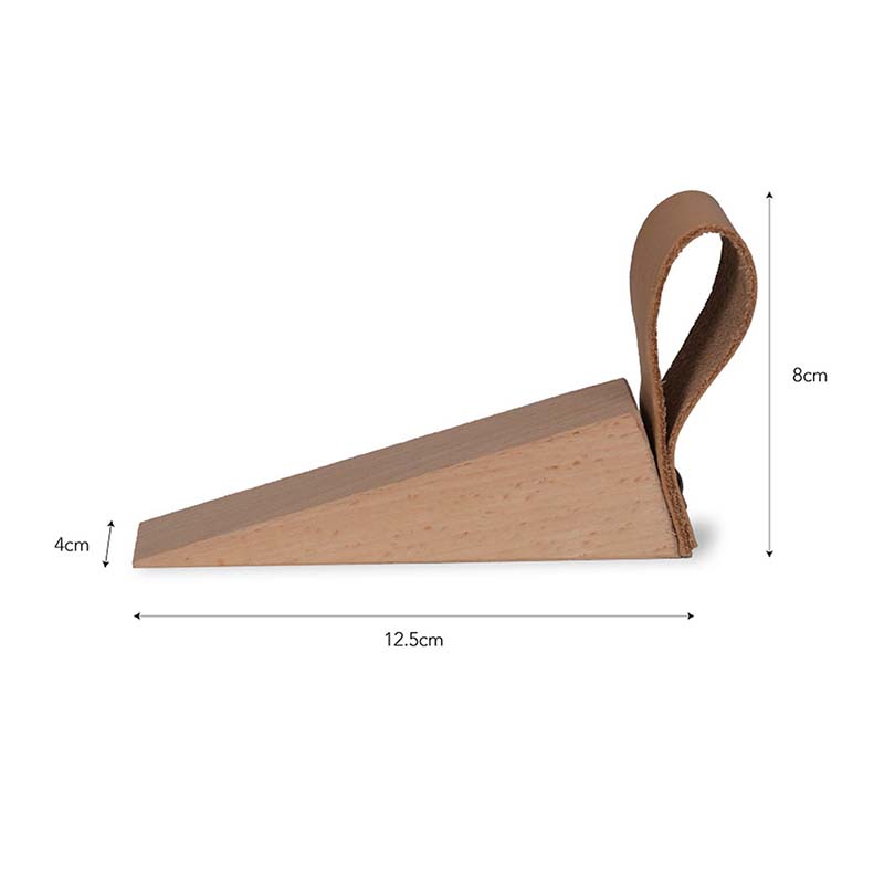 Beech Door Wedge with Leather Strap dimensions