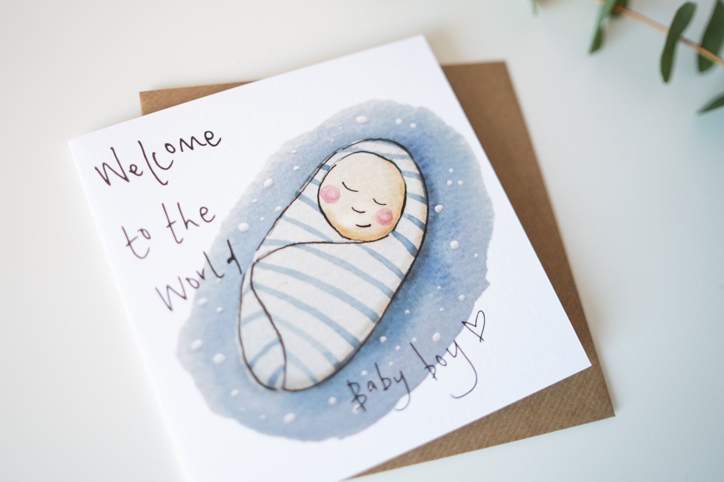 Welcome to the World Baby Boy Greeting Card