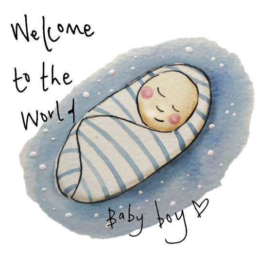 Welcome to the World Baby Boy Greeting Card