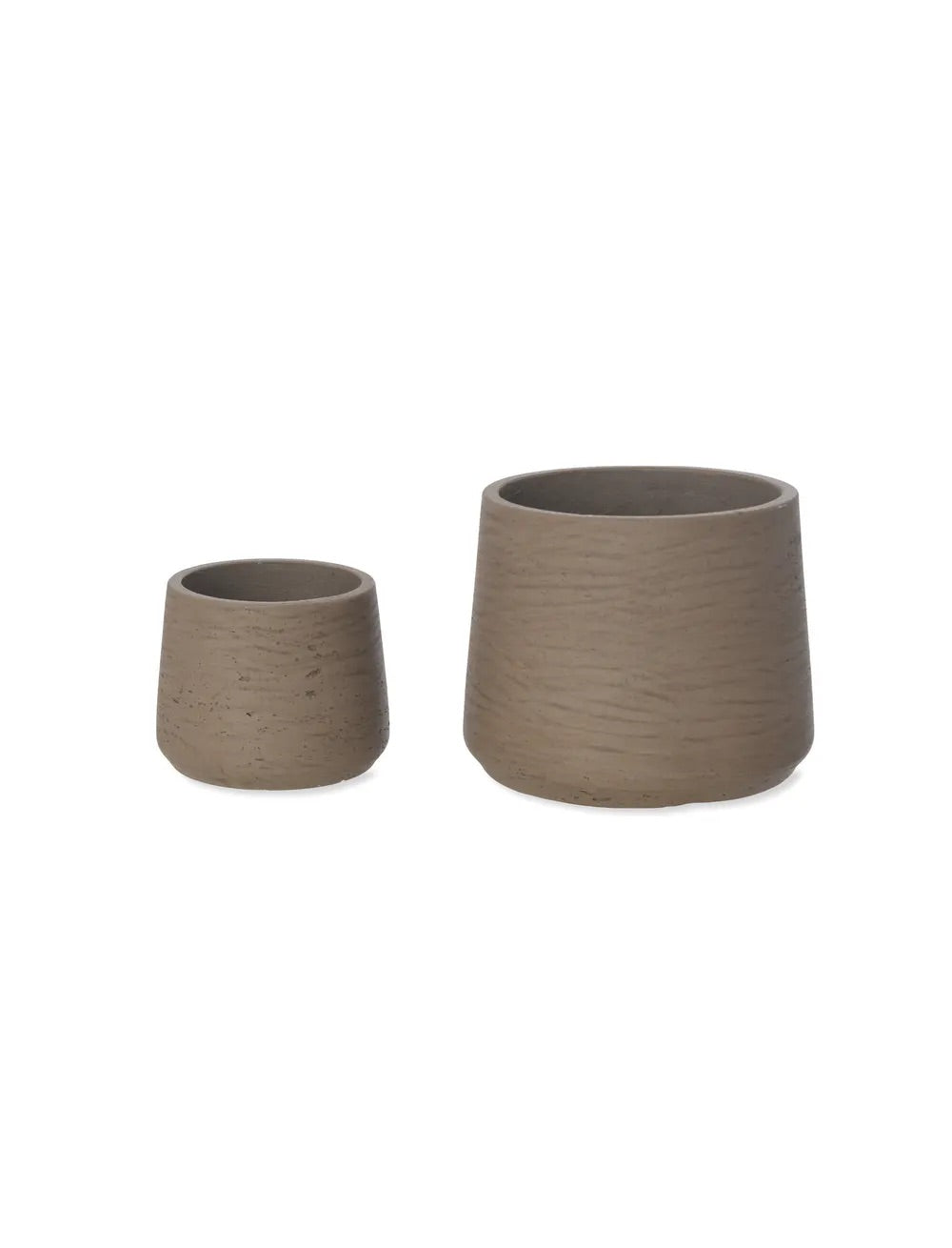 Warm Stone Tapered Cement Plant Pots - Set of 2