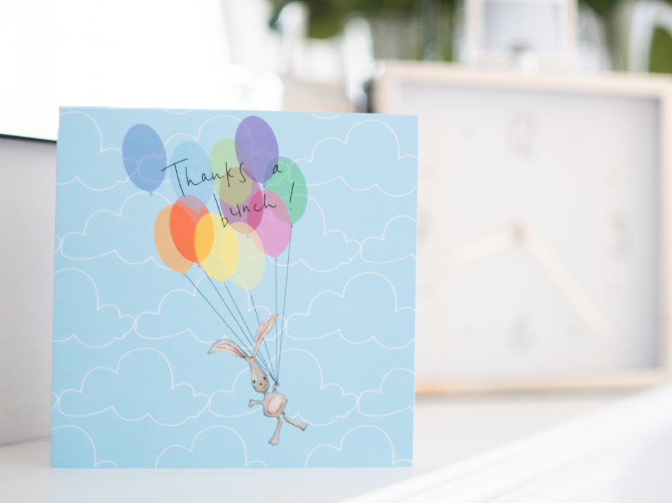 Thanks a Bunch Balloons Greeting Card