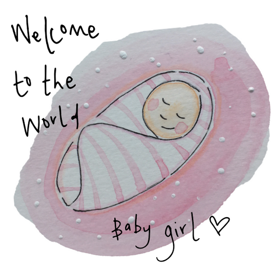 Welcome to the World Baby Girl Greeting Card