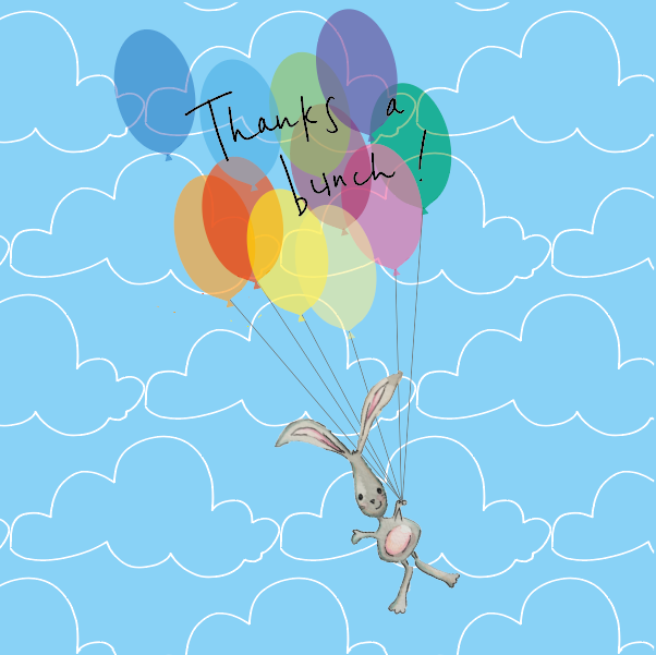 Thanks a Bunch Balloons Greeting Card