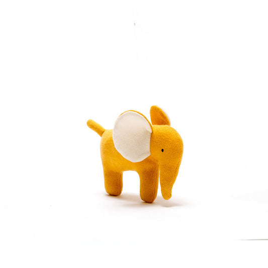 Mustard Organic Cotton Elephant Soft Toy Small