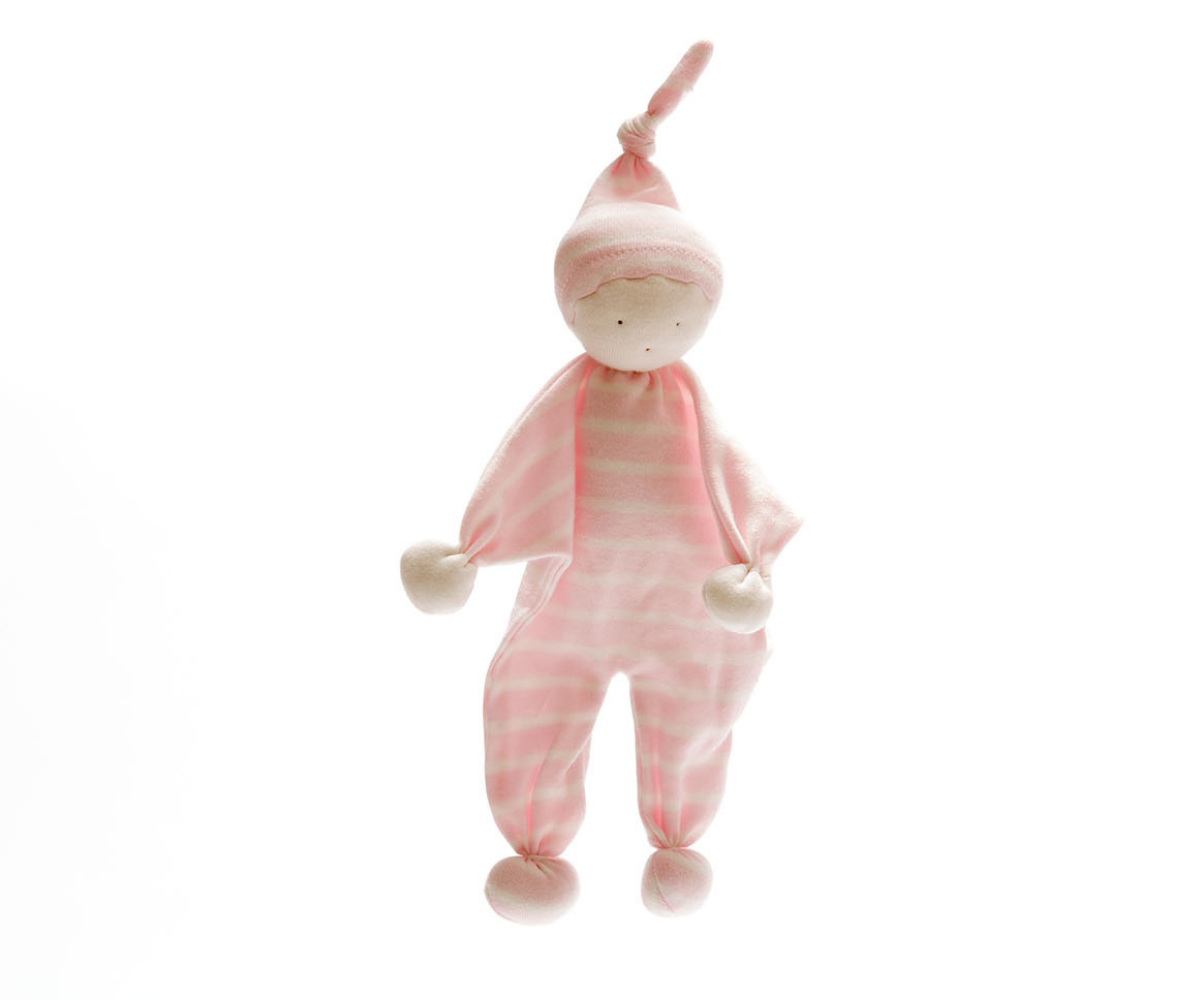 Soft Pink Stripes Fairtrade Organic Cotton Baby Comforter