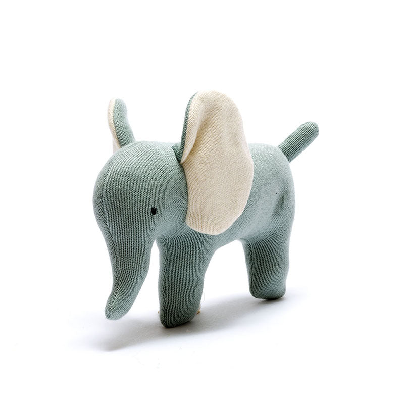 Teal Organic Cotton Elephant Soft Toy Small